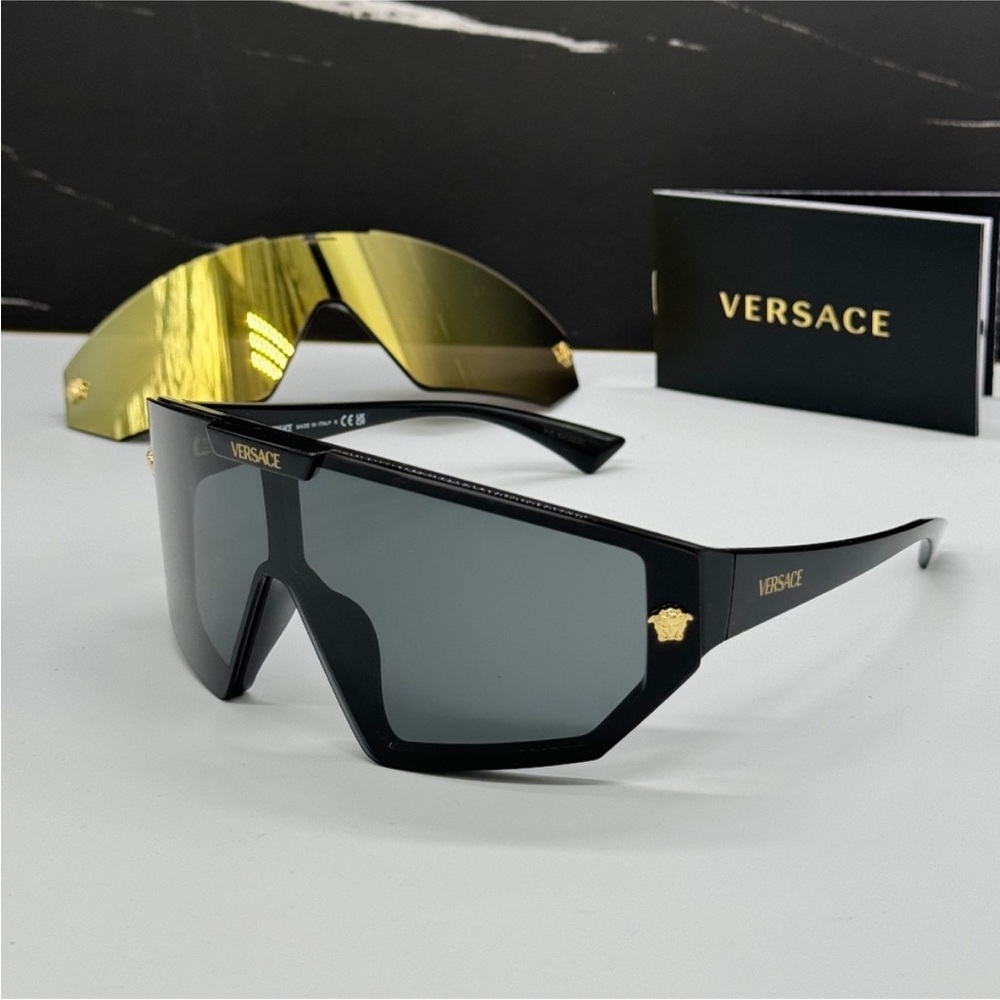 NEW MOD 4461 GB1/87 VERSACE UNISEX SUNGLASSES VE4461 GB187 SHIELD VE4461 GB1/87